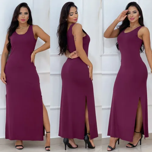 Vestido Longo Feminino com Fenda veste Novo38 ao 42 
