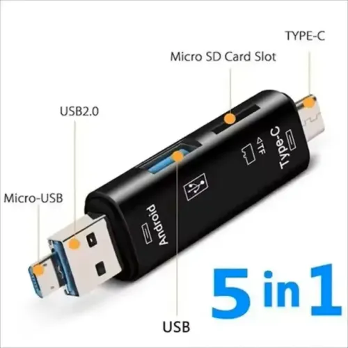 multifuncional 5 em 1 usb 2.0 tipo c usb micro usb sd tf leitor de cartão de memória