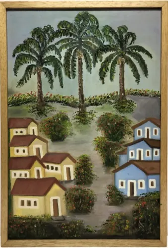 Belo quadro "Bahia" pintado a óleo em tela (43 x 63)