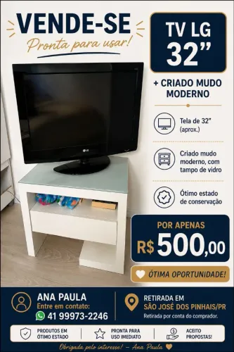 Criado Mudo e Tv Lg