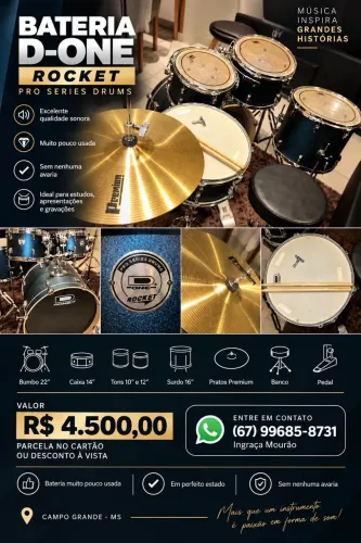 Vende-se bateria de música 