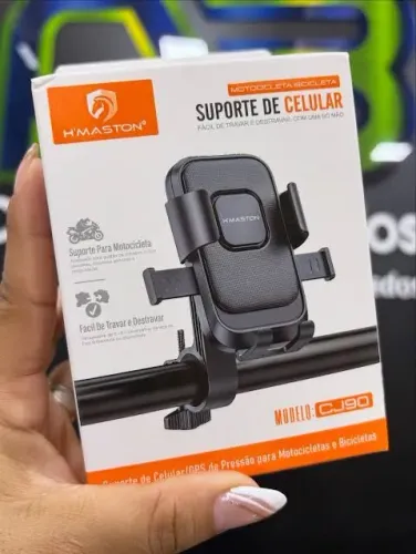 Suporte de Celular H'MASTON CJ90 para Moto e Bike