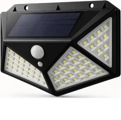 Luminária Energia Solar Parede 100led Sensor Presença