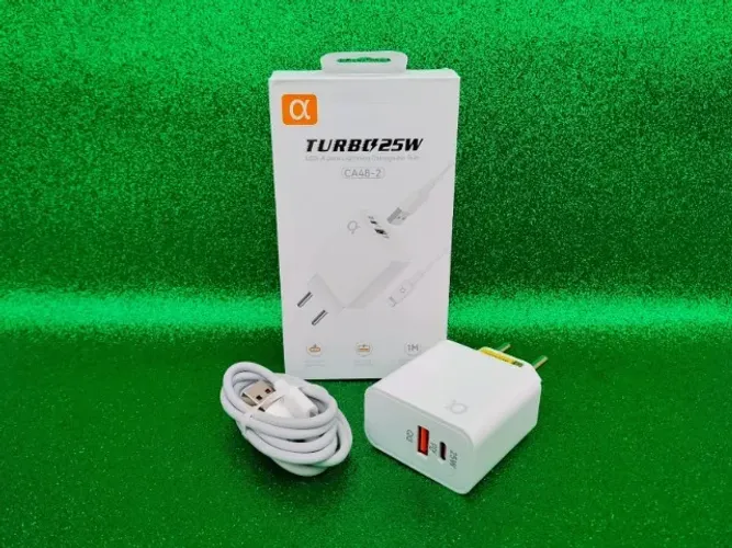 Carregador Turbo A Gold 25w com Cabo Tipo-C e Lightning