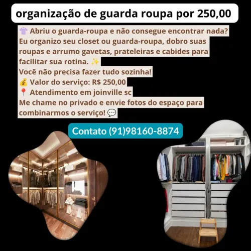 Arrumo guarda roupa por 250,00