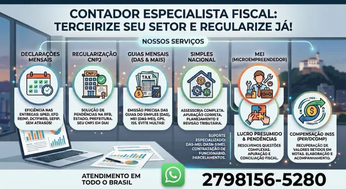 TERCEIRIZE O SETOR FISCAL DE SUA EMPRESA - DECLARAÇÕES E GUIAS MENSAIS.