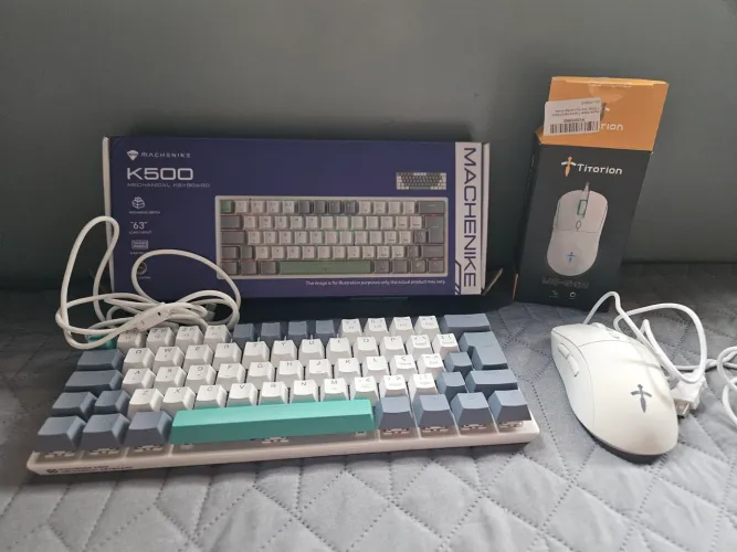 Teclado Machenike 500 mecanico swich vermelho e mouse titorion 8000 dpi com fio 