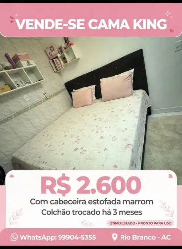 Cama king com cabeceira