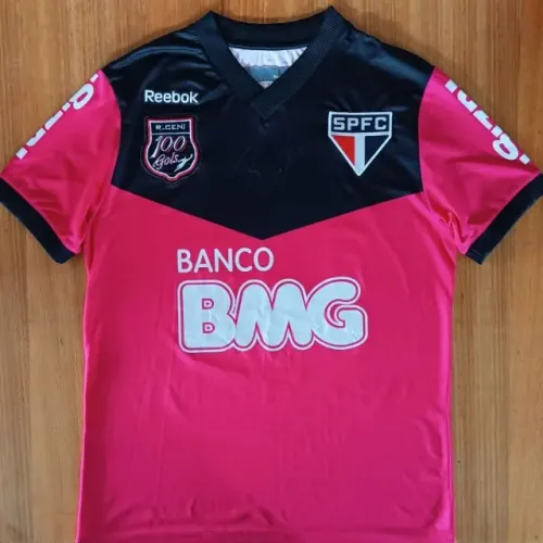 camisa original 100 gols rogério ceni são paulo fc 2011 reebok tamanho p rosa preto spfc