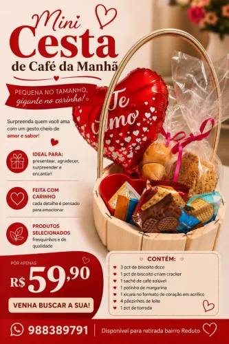 Mini cesta de café da manhã 