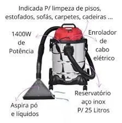 Extratora de Limpeza Inox 1400w 20L 127V Worker