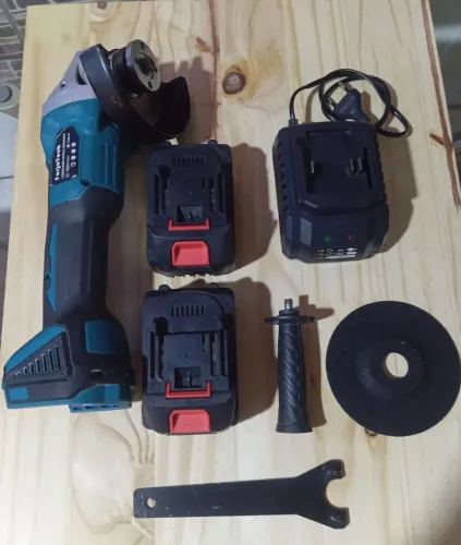 LIXADEIRA E ESMERILHADEIRA ANGULAR RECARREGÁVEL COM 2 BATERIAS 48V PROFISSIONAL