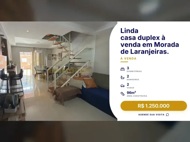 Linda casa duplex em Morada de Laranjeiras com área de lazer completa!