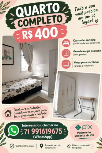 Quarto completo Cama + Guarda roupa + mesa