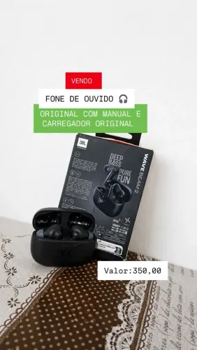 FONE DE OUVIDO ORIGINAL JBL