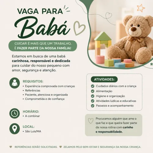 Vaga para babá