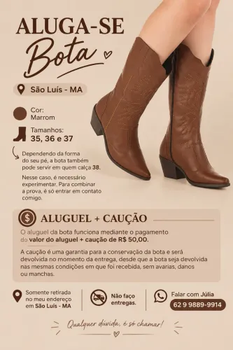 Aluguel de bota
