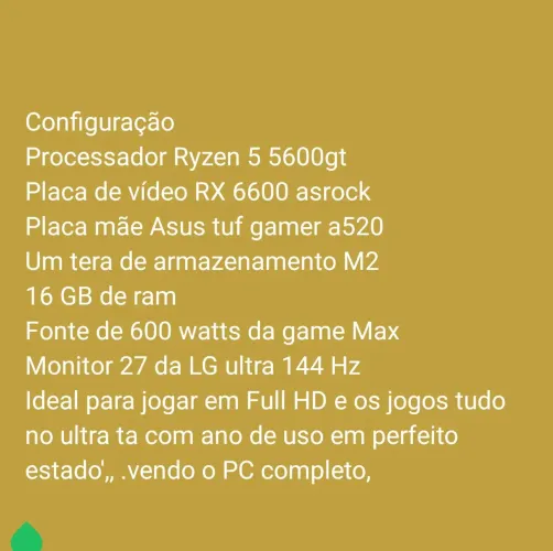Vendo um PC game completo