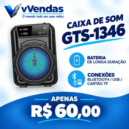 Caixa de som Bluetooth Portátil GTS 1346