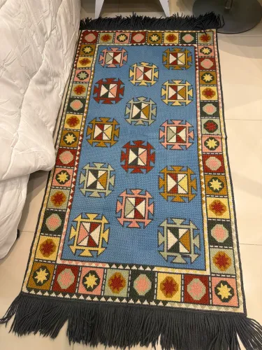 Passadeira de Arraiolo Bordada à Mão em Lã - 1,80m x 0,84m