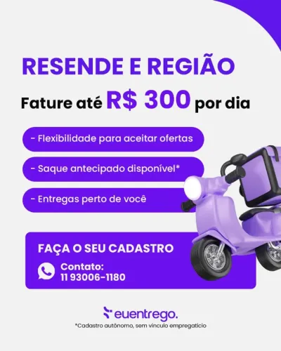 Faça entregas em Resende e região