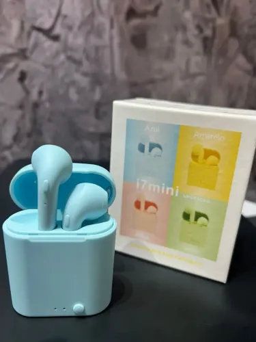 Fone de ouvido Bluetooth colorido i7 mini
