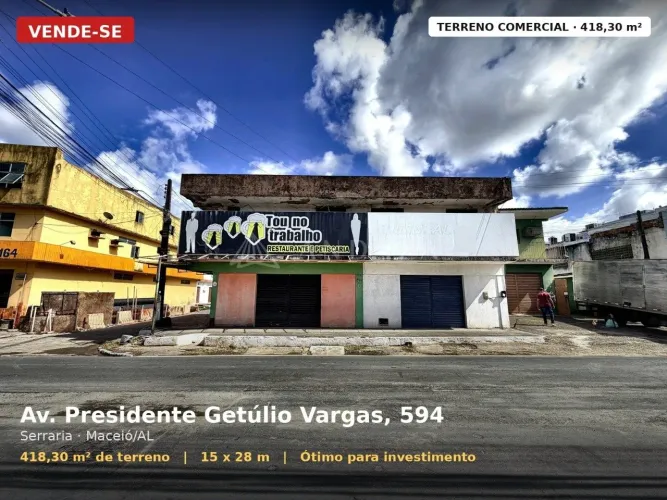 Ponto Comercial de Esquina à Venda na Av. Presidente Getúlio Vargas - Serraria