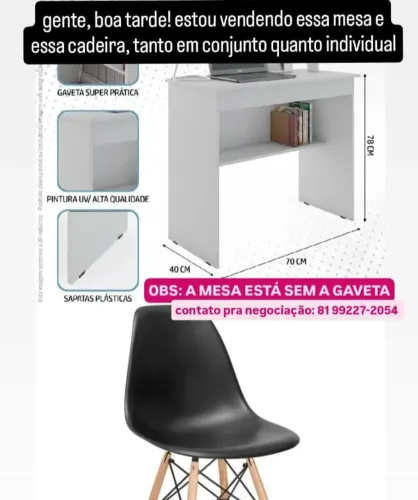 Vende-se mesa e cadeira