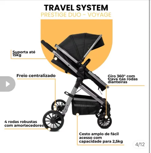CARRINHO VOYAGE - MODELO EUROPEU LUXO