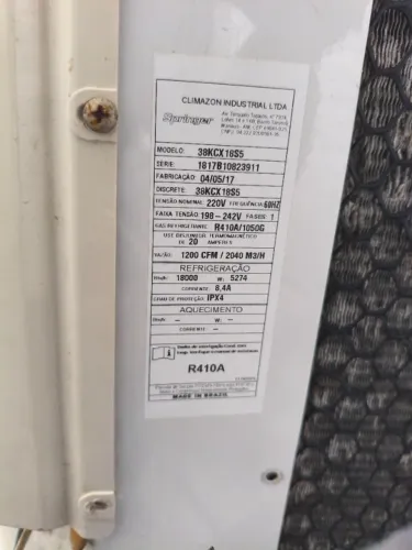 Ar Condicionado Split Springer Midea 18.000 BTUs 220v - Motivo Mudança