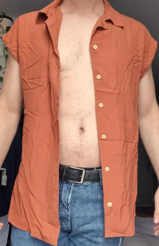Camisa Estilo Regata Machão (Sem Mangas) Terracota Tamanho P (OverSized) Nova