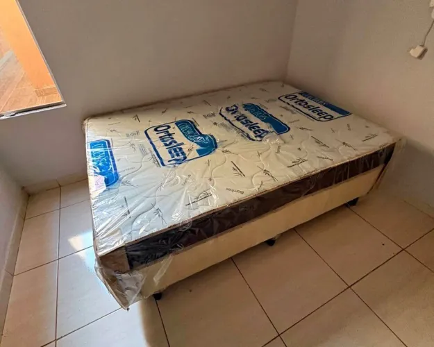 Cama box casal 7cm selada produtos novos embalados