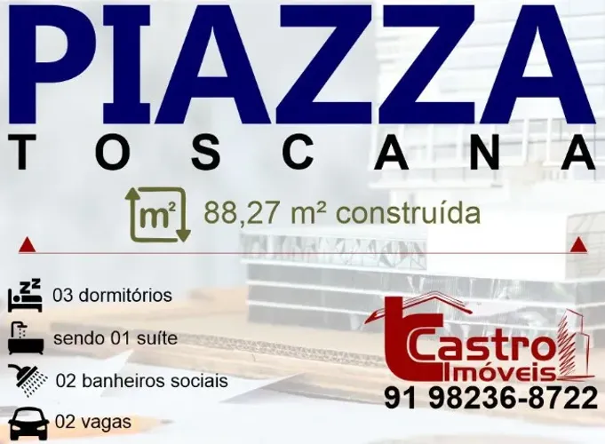Vendo no PIAZZA TOSCANA. Apto de 3/4 com 1 suíte. 2 vagas. Semimobiliado. J016