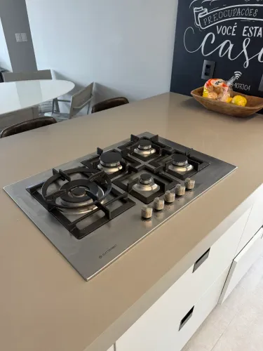 Cooktop Gás Elettromec Quadratto 90cm Inox 5 Queimadores 