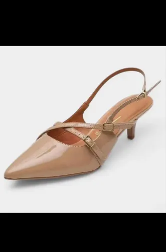 Vende-se Scarpin Feminino Vizzano Slingback Salto Fino Baixo Verniz Original