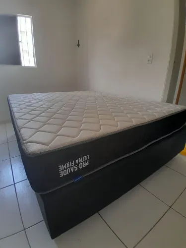 Colchão pró saúde ultra firme e Base sommier cari Black Ortobom tamanho king