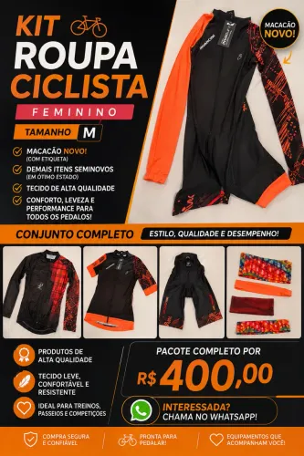 KIT ROUPA CICLISTA FEMININO