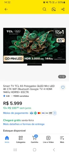 TV TCL C7K QD-MINI LED 65"