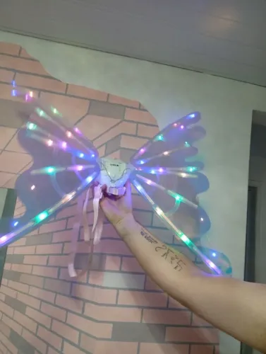 Asa de fada Borboleta com LED + música infantil