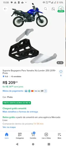 Suporte de Baú moto Lander apatir 2021