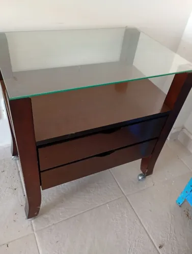 Mesa de escritório para apoiar impressora e com gavetas, super nova