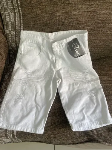 Bermuda jeans branca masculina