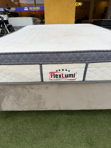 Cama box Casal FLEXLUMI SEMINOVA TOP - ENTREGAMOS