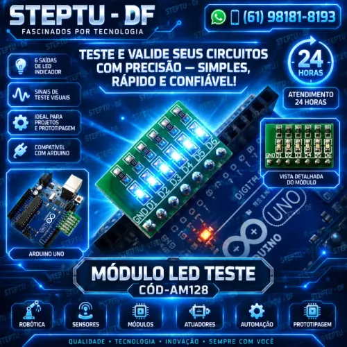 Módulo Led Teste Arduino Automação Robotica COD-AM128