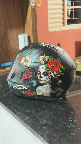 Capacete Asx Eagle Catrina Matt Black - Tam 56