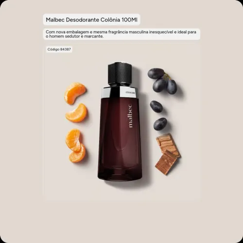 oBoticário- Malbec colônia desodorante 100ml clássico