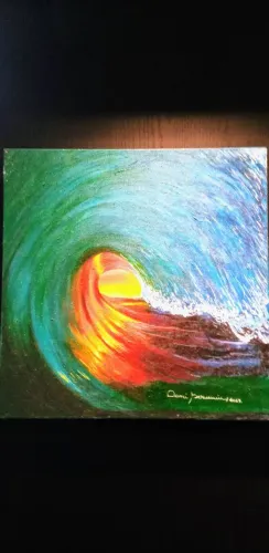 Quadro A onda Pintura Acrílica 40x40