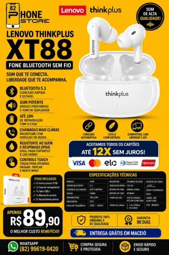Fone Lenovo XT88 Novo Entrega Grátis 