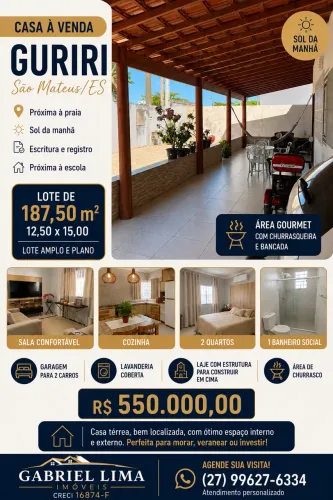 ? CASA À VENDA - MUITO PERTO DA PRAIA DE GURIRI! ?