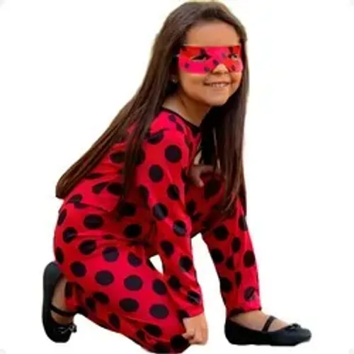 Macacão fantasia Lady Bug 8 anos